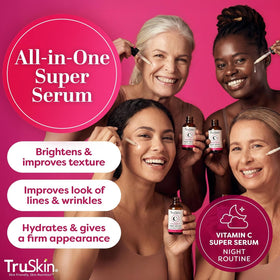 TruSkin Sérum Super Vitamine C 30 ml sur un fond de marbre