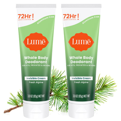 Tube crème déodorant Lume 85 g, modèle alpin frais, vue avant
