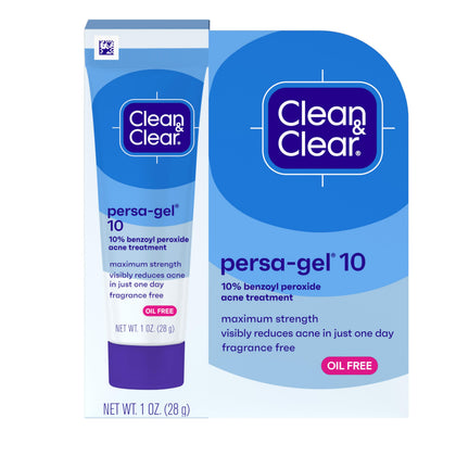 Tube de Clean & Clear Persa-Gel 10 vue de face avec étiquette