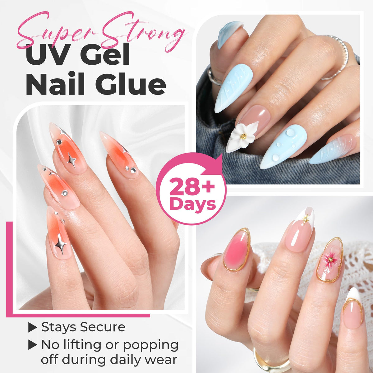 Tube de colle à ongles en gel UNA GELLA 25g avec étiquette