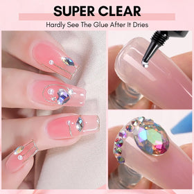 Tube de colle gel Makartt avec strass à côté