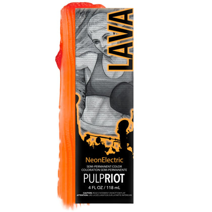 Tube de couleur de cheveux semi-permanente Pulp Riot Lava 4 oz orange néon