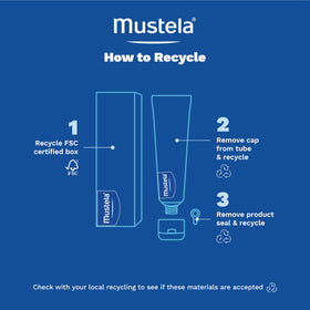 Tube de Crème Anti-Érythème Mustela 123 sur une table à langer