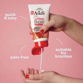 Tube de crème dépilatoire Nad's avec étiquette visible