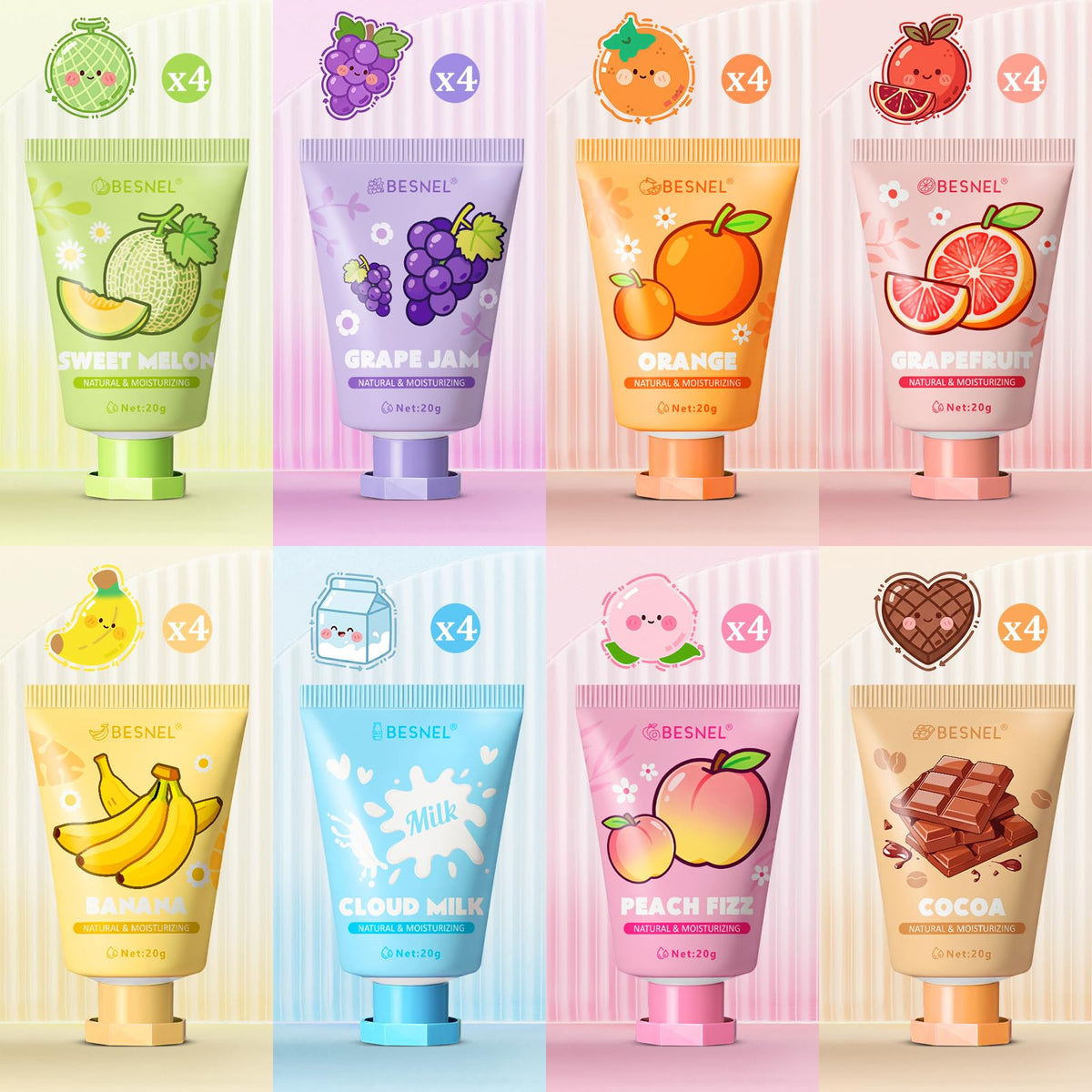 Tube de crème pour les mains à l'orange du coffret BESNEL