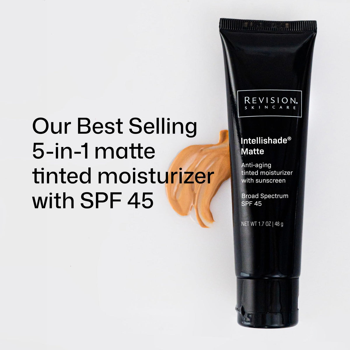 Tube de crème solaire teintée Revision Skincare Intellishade Matte avec son bouchon