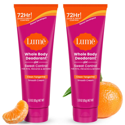 Tube de déodorant crème Lume 3 oz au parfum Clean Tangerine