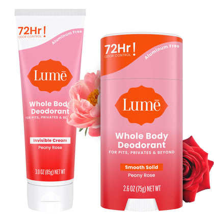 Tube de déodorant crème Lume 3oz parfum Pivoine