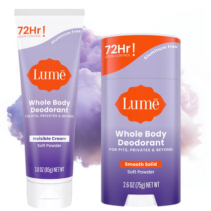 Tube de déodorant Lume 85g vue avant avec crème douce