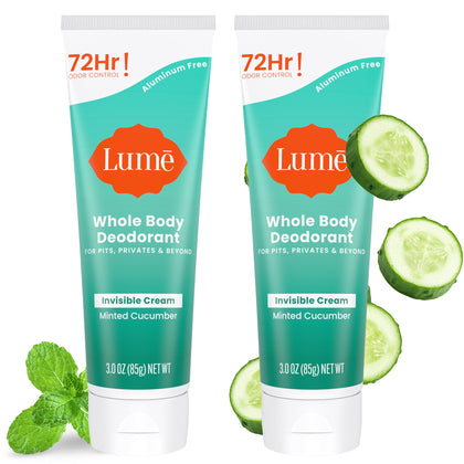 Tube de déodorant Lume Corps Entier 3 oz, modèle Concombre Menthe, vue avant