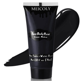 Tube de peinture corporelle noire MEICOLY de 2,37 oz vu de face