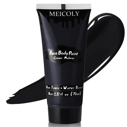 Tube de peinture corporelle noire MEICOLY de 2,37 oz vu de face