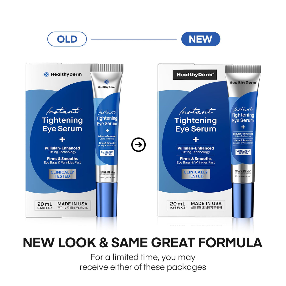 Tube de sérum HealthyDerm avec étiquette