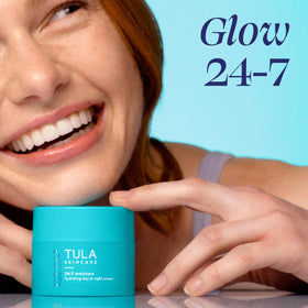 TULA Crème Hydratante 24-7 application sur le visage