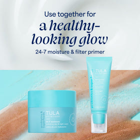 TULA Face Filter Primer 2,02 fl oz avec accessoires de beauté