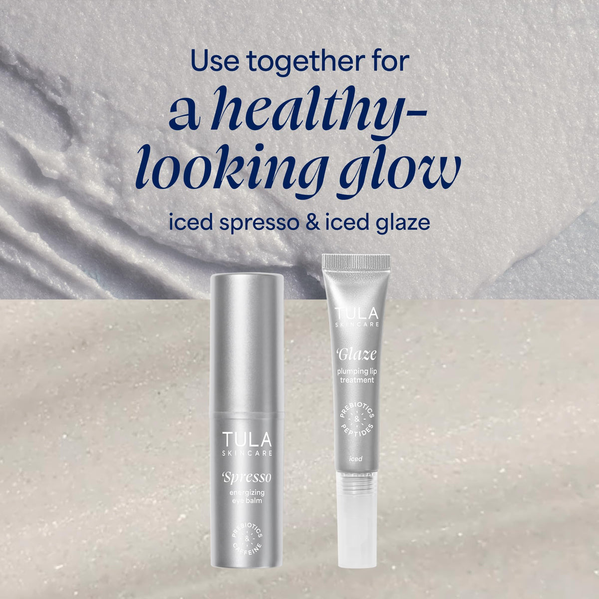 TULA Traitement des Lèvres Glaze Iced près d'autres produits de soins
