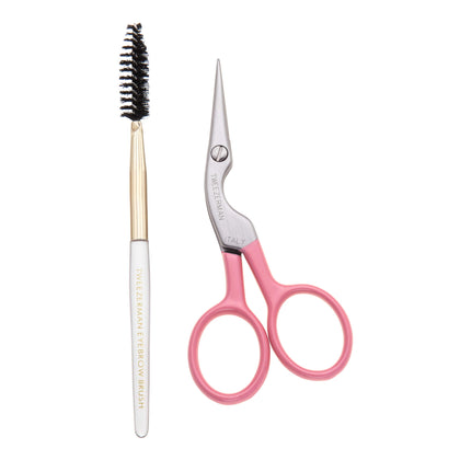 Tweezerman ciseaux de précision pour sourcils avec brosse, vue de face