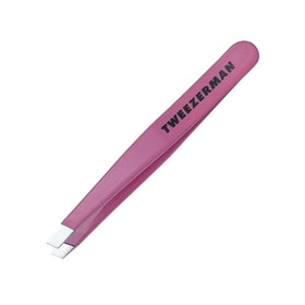 Tweezerman Mini Pince à Épiler Slant rose néon en main