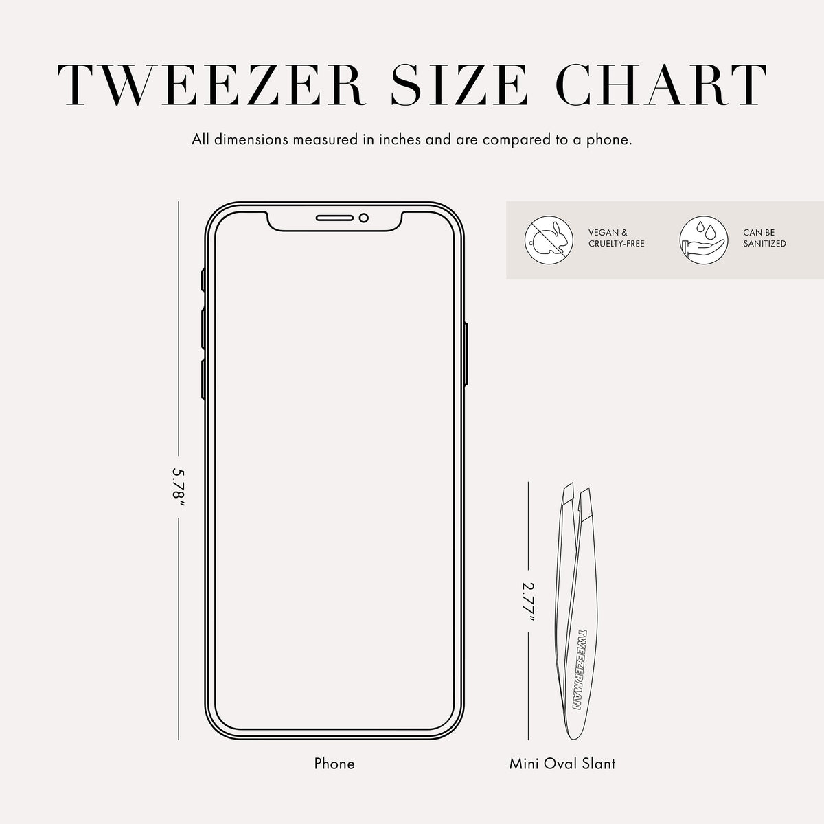 Tweezerman Mini Pince à Épiler vue latérale, détails des pointes