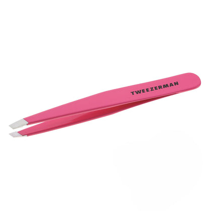 Tweezerman Pince à Épiler Slant Rose Néon vue de face