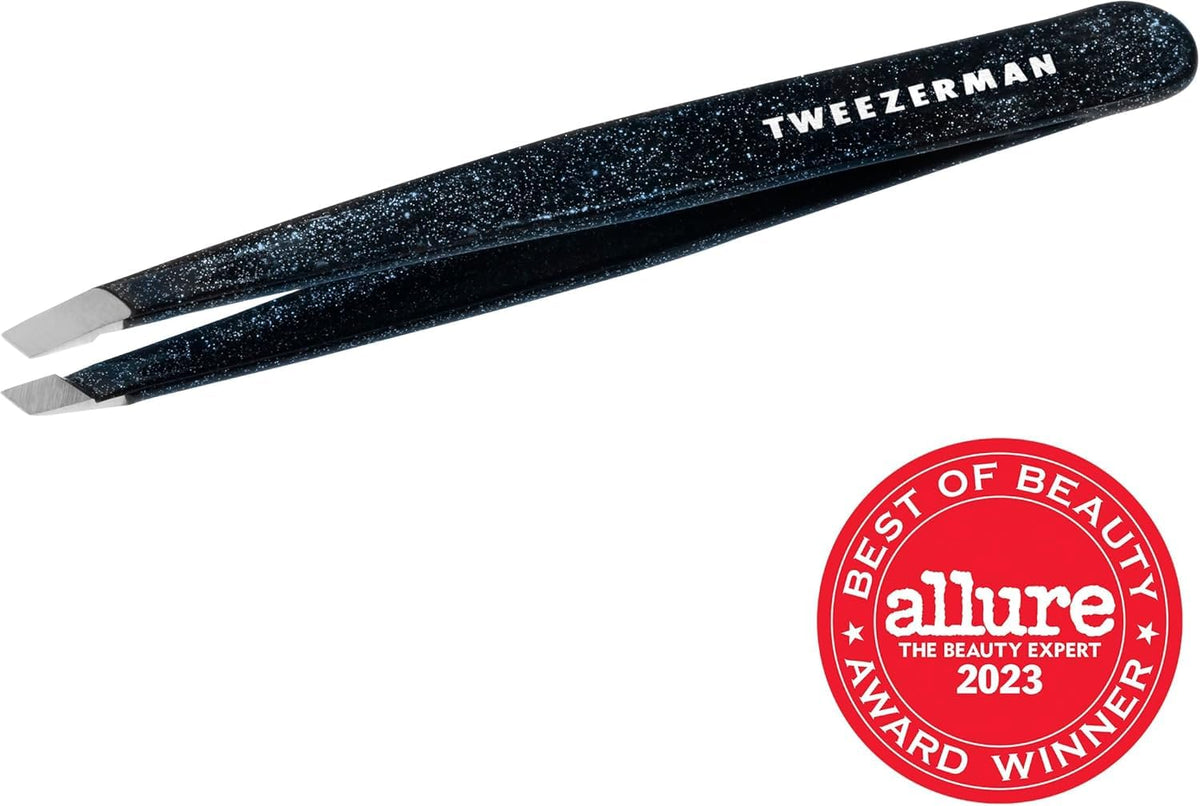 Tweezerman Pinces à Épiler Slant Dusted Onyx avec instructions d'utilisation