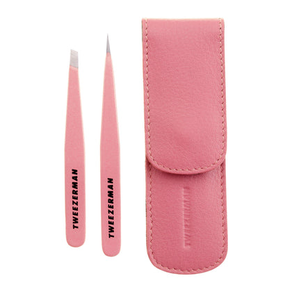 Tweezerman Set de Pinceaux Petite Sourcils Rose Thé vue de face