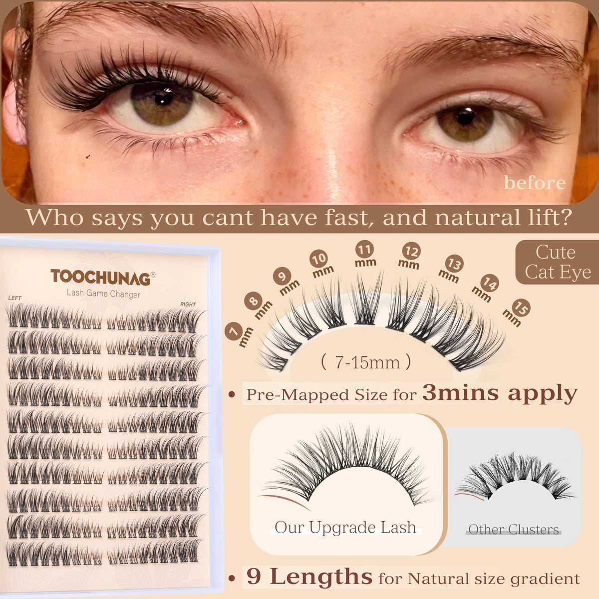 Tweezers pour appliquer les cils du kit TOOCHUNAG