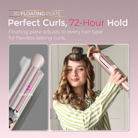 TYMO CurlPro Plus fer à boucler affichant ses caractéristiques techniques
