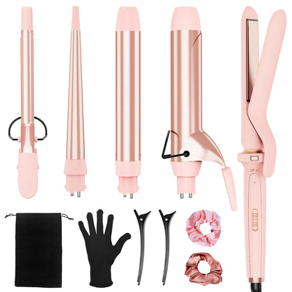 Ufree Fer à Boucler 5 en 1 rose avec barils en céramique