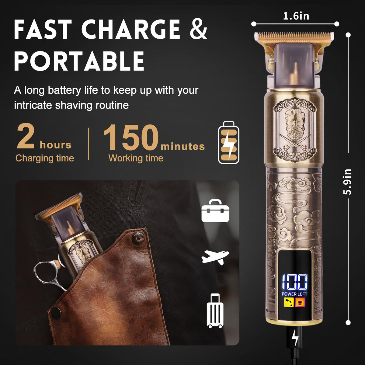 Ufree tondeuse barbe en action sur un visage masculin
