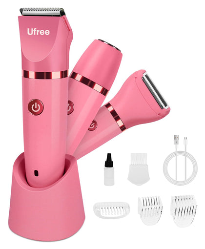 Ufree tondeuse bikini 3-en-1 vue de face avec accessoires