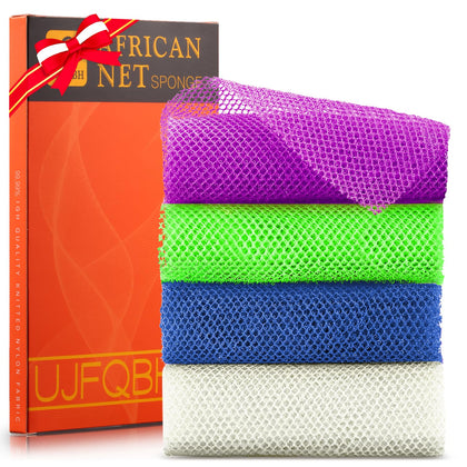 UJFQBH éponge de bain exfoliante africaine vue de face, couleur violette