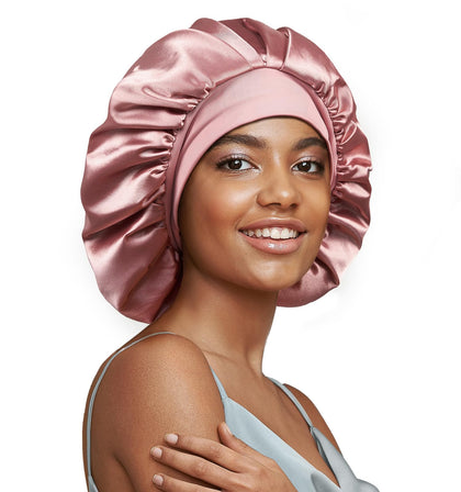 Umisleep bonnet de nuit en soie modèle noir vue de face