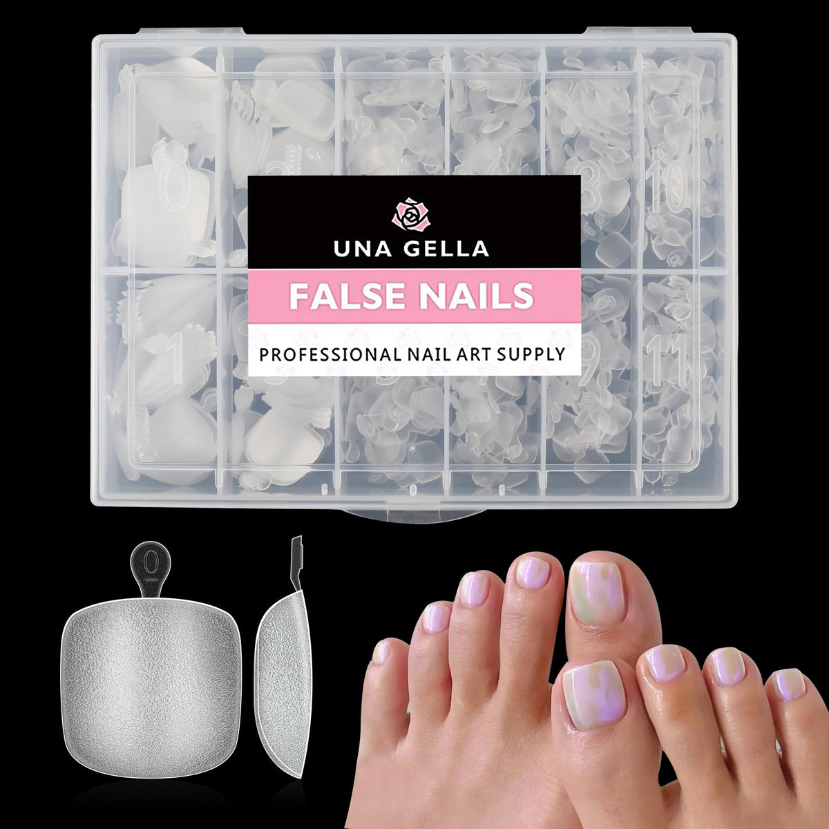 UNA GELLA Faux Ongles de Pied en Gel Mat 504Pcs vue avant