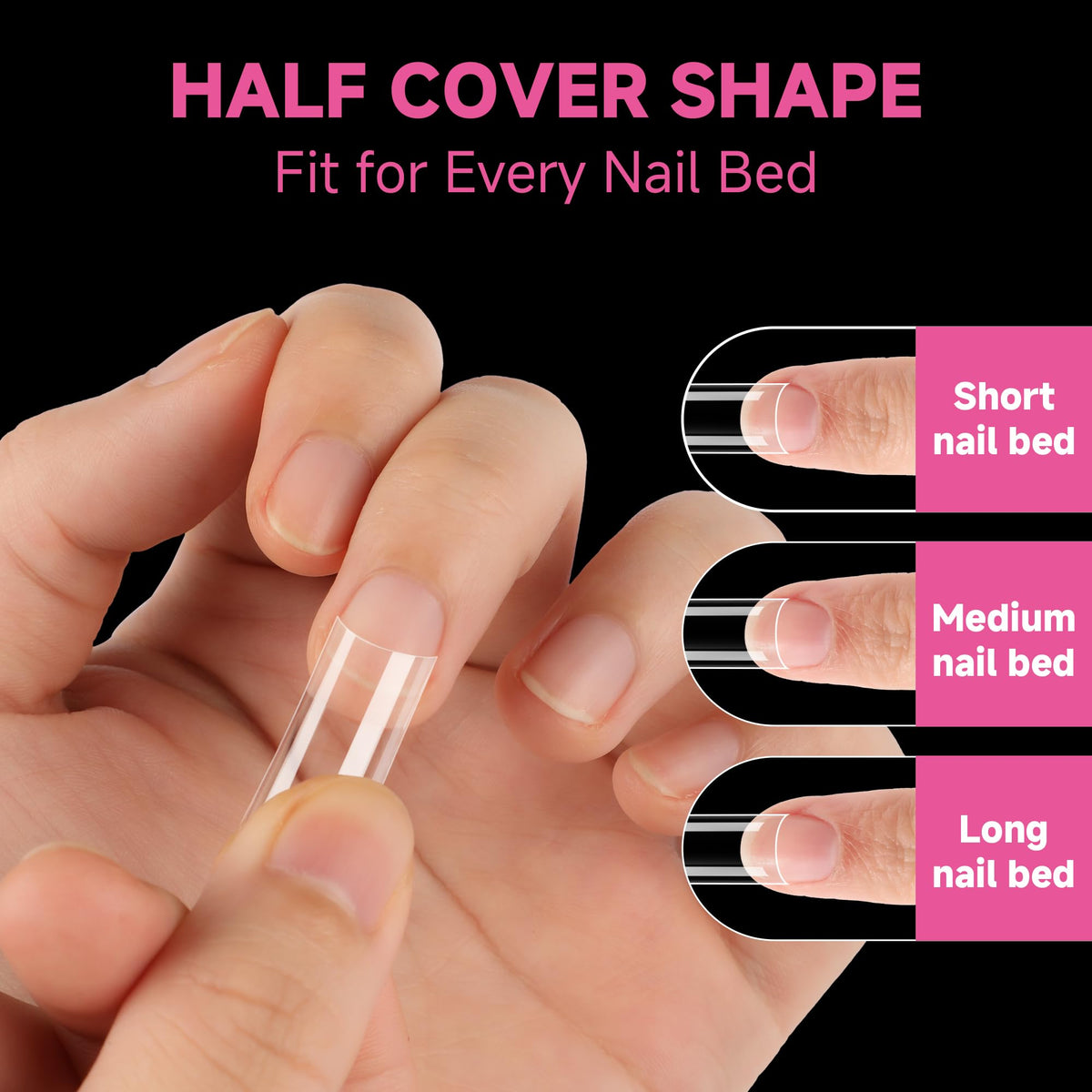 UNA GELLA Gel Tips carrés en utilisation avec poudre acrylique