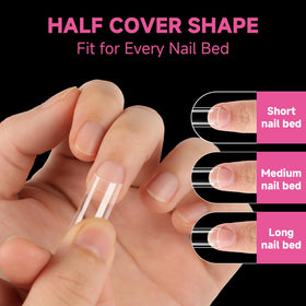 UNA GELLA Gel Tips carrés en utilisation avec poudre acrylique