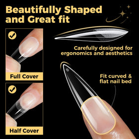 UNA GELLA tips d'ongles en gel stiletto application sur ongles