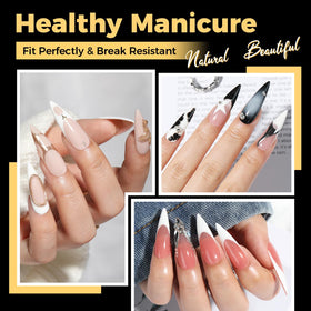 UNA GELLA tips d'ongles en gel stiletto détails de la texture