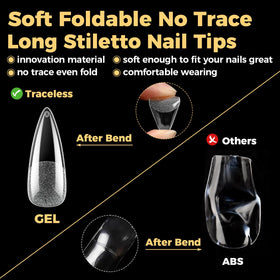 UNA GELLA tips d'ongles en gel stiletto vue de côté