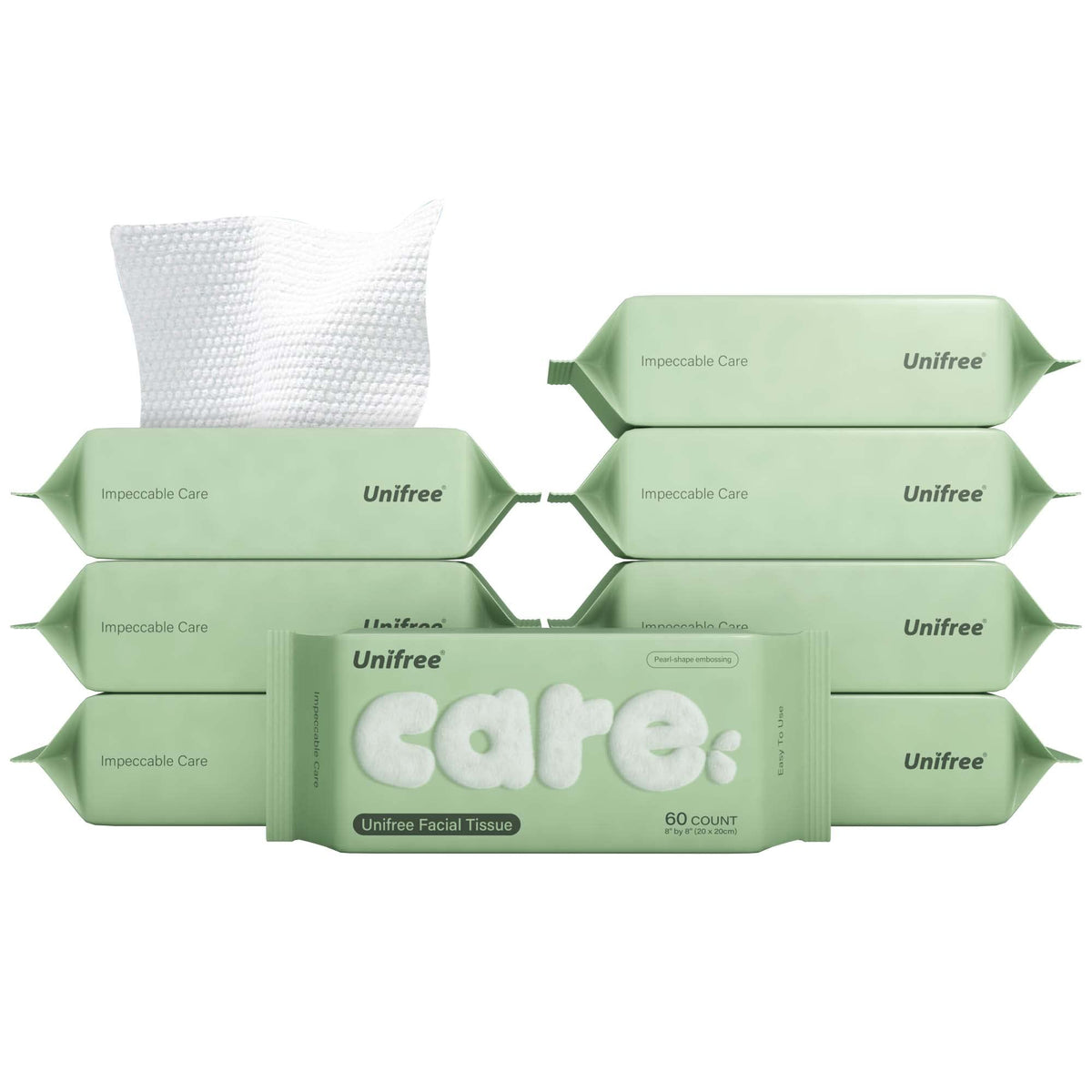 UNIFREE paquet de lingettes faciales écologiques avec 480 feuilles