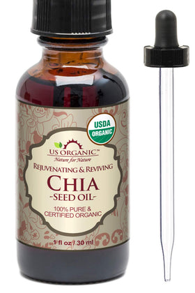 US Organic Huile de Graine de Chia 30 ml bouteille en verre ambre