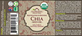 US Organic Huile de Graine de Chia flacon avec pipette en verre