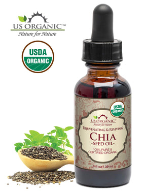 US Organic Huile de Graine de Chia texture sur la peau