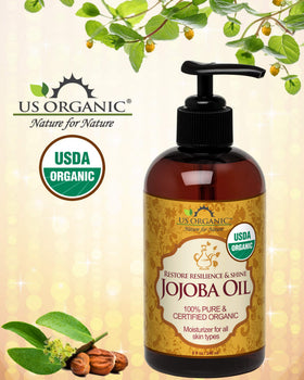US Organic Huile de Jojoba 240ml étiquette