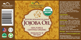 US Organic Huile de Jojoba 240ml texture sur la peau