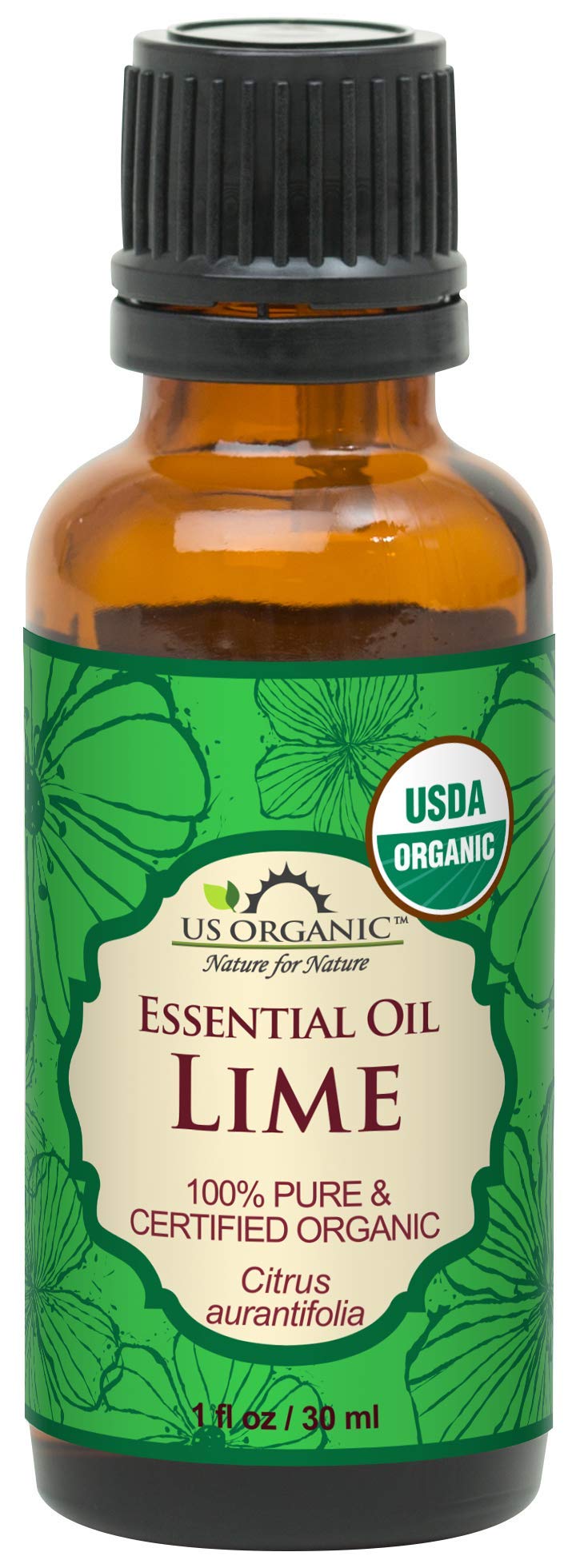 US Organic Huile Essentielle de Citron Vert 30 ml vue de face