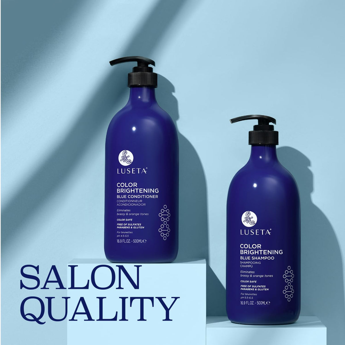 Usage du shampooing et après-shampooing L LUSETA sur cheveux