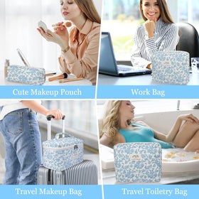 Usage quotidien du set de pochettes Gosect avec produits de beauté