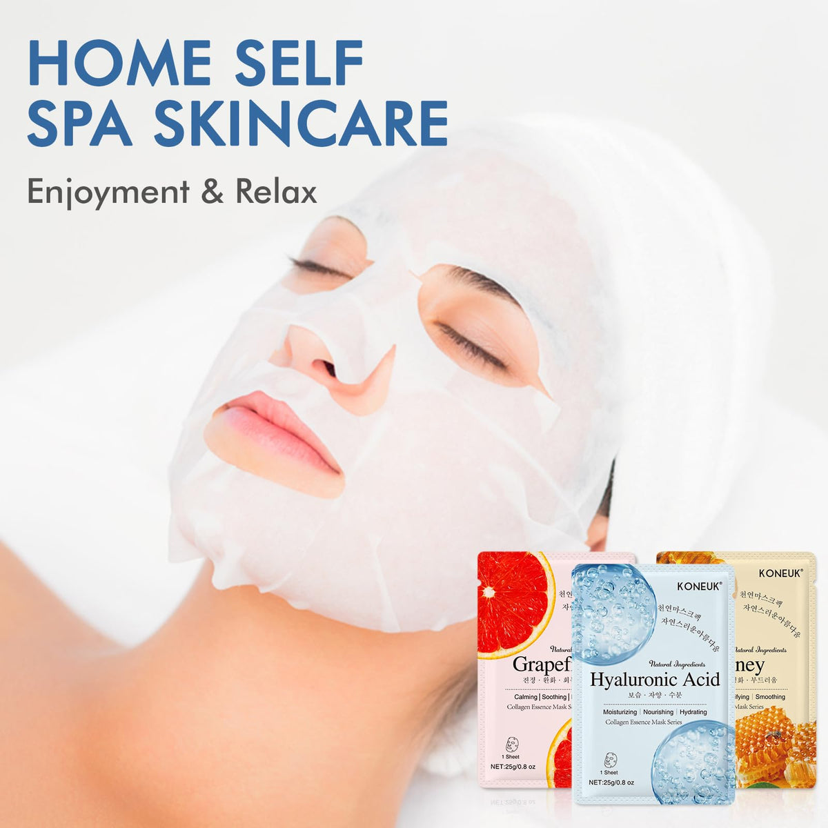 Utilisation d'un masque visage KONEUK sur une femme