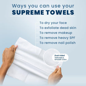Utilisation d'une serviette Clean Towels XL pour enlever le maquillage